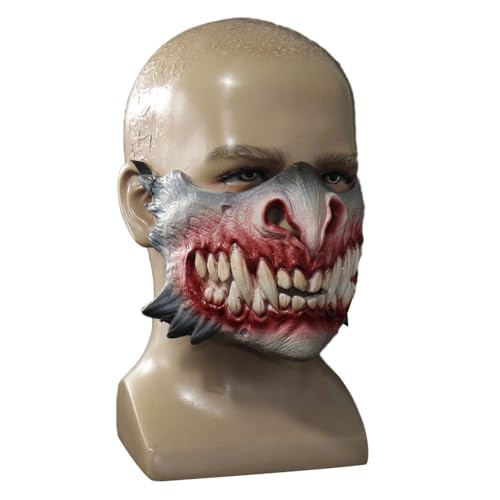 Walkings Deads Zombie-Maske Böses Biochemisches Monster Gruseliger Vollkopf Gruselige Laxet Maske Halloween Horror Cosplay Kostüm Requisiten für Erwachsene von HUCAYD