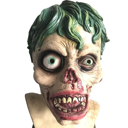 Walkings Deads Zombie-Maske Böses Biochemisches Monster Gruseliger Vollkopf Gruselige Laxet Maske Halloween Horror Cosplay Kostüm Requisiten für Erwachsene von HUCAYD