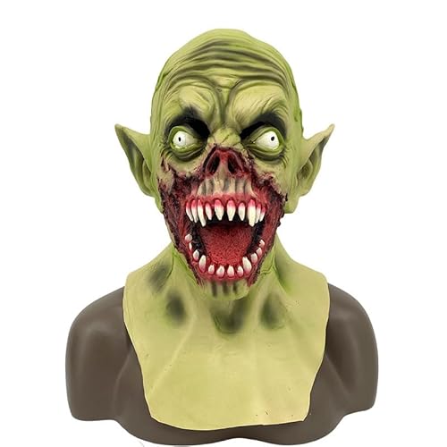 Walkings Deads Zombie-Maske Böses Biochemisches Monster Gruseliger Vollkopf Gruselige Laxet Maske Halloween Horror Cosplay Kostüm Requisiten für Erwachsene von HUCAYD