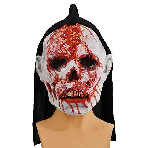 Walkings Deads Zombie-Maske Böses Biochemisches Monster Gruseliger Vollkopf Gruselige Laxet Maske Halloween Horror Cosplay Kostüm Requisiten für Erwachsene von HUCAYD