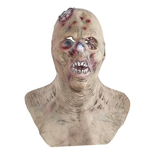 Walkings Deads Zombie-Maske Böses Biochemisches Monster Gruseliger Vollkopf Gruselige Laxet Maske Halloween Horror Cosplay Kostüm Requisiten für Erwachsene von HUCAYD