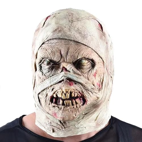 Walkings Deads Zombie-Maske Böses Biochemisches Monster Gruseliger Vollkopf Gruselige Laxet Maske Halloween Horror Cosplay Kostüm Requisiten für Erwachsene von HUCAYD