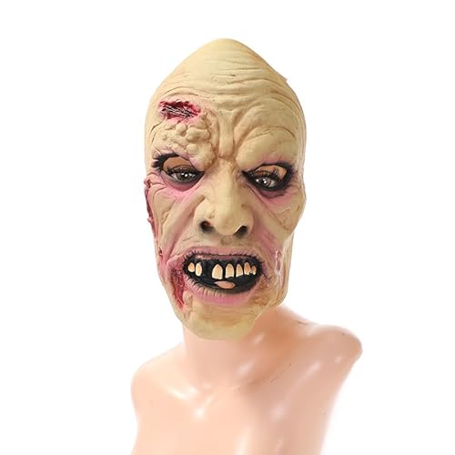 Walkings Deads Zombie-Maske Böses Biochemisches Monster Gruseliger Vollkopf Gruselige Laxet Maske Halloween Horror Cosplay Kostüm Requisiten für Erwachsene von HUCAYD