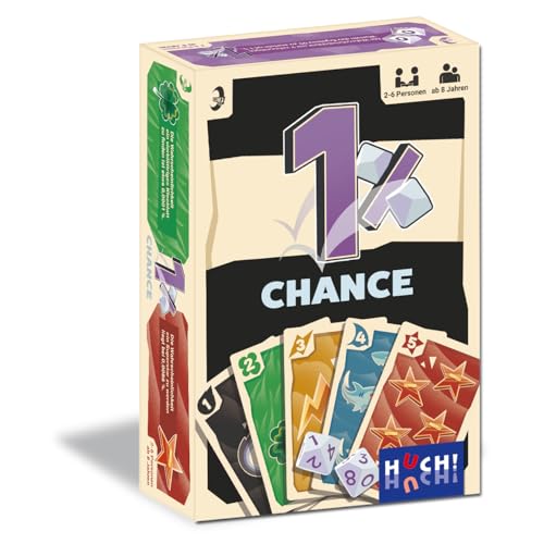 HUCH!, Die 1% Chance, Gesellschaftsspiel mit Würfeln und Karten, Spannendes Glücksspiel mit einfacher Regel, Für 2–6 Spieler ab 8 Jahren, mit 2 zehnseitigen Würfeln HUCH!, Die 1% Chance, Gesellschaftsspiel mit Würfeln und Karten, Spannendes Glücksspiel mit einfacher Regel, Für 2–6 Spieler ab 8 Jahren, mit 2 zehnseitigen Würfeln von HUCH!