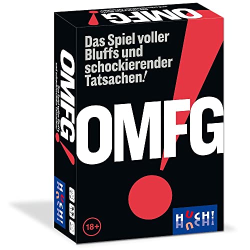 HUCH! | 882042 | OMFG! | Das Spiel voller Bluffs und schockierender Tatsachen! | Partyspiel | 18+ nicht jugendfrei | für 3-8 Spieler ab 18 Jahren | Kannst du die Fakten von Fiktion unterscheiden? von HUCH!