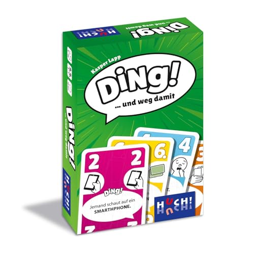 HUCH! | DING! | Kartenspiel als Partyspiel | Familienspiele & Gesellschaftsspiele | Reisespiel | Spiele Klassiker: Bekanntes Spielprinzip mit interaktiven Elementen | für 2 bis 7 Spieler ab 8 Jahren von HUCH!