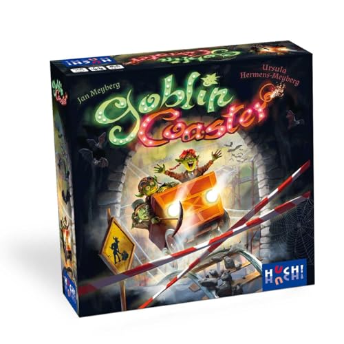 HUCH! | Goblin Coaster | kooperative Spiele | Familienspiele ab 8 Jahre | Spielspaß für die ganze Familie | Schnelligkeits-Spiel | Baut einen Dungeon für die Goblins | Für 2-6 Spieler ab 8 Jahren von HUCH!