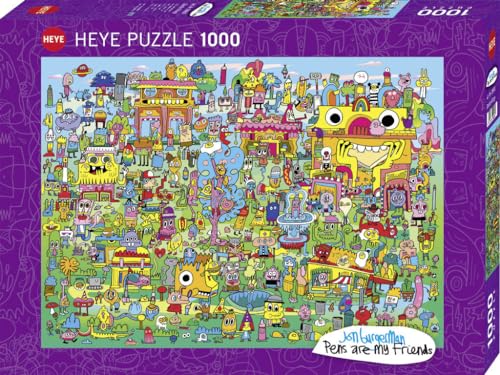 Heye Doodle Village 1000 Teile Puzzle, Silver von HUCH!