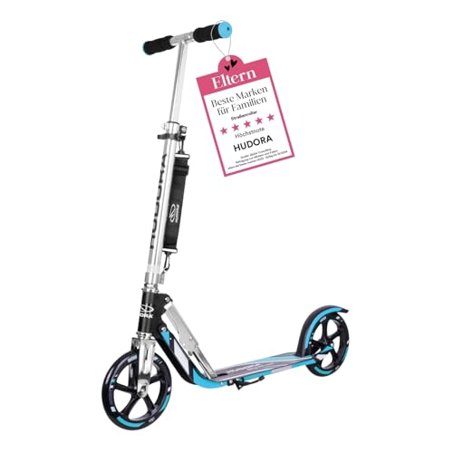 HUDORA BigWheel 205 Scooter - Stabiler Aluminium-Roller - Höhenjustierbarer & zusammenklappbarer Cityroller mit Ständer - Sportlicher Kinder- & Erwachsenenroller für bis zu 100kg von HUDORA