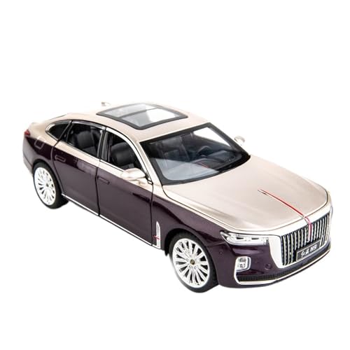 1 24 Für HongQi H9 Alloy Car Diecasts Toy Car Model Sound and Light Toys Collection Oldtimer(Gold) von HUGGES