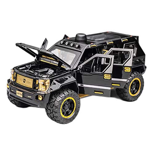 1 24 for Hummer Off Road Chariot George Barton Automodell Mit Sound Leichtmetalldruckguss-Spielzeug(A) von HUGGES