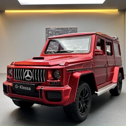 1 32 Für Mercedes-Benz AMG G63 SUV Simulation Legierung Auto Modell Dekoration Schreibtisch Sammlung Von Spielzeug Für Jungen und Mädchen Geschenke(Red) von HUGGES