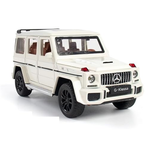 1 32 Für Mercedes-Benz AMG G63 SUV Simulation Legierung Auto Modell Dekoration Schreibtisch Sammlung Von Spielzeug Für Jungen und Mädchen Geschenke(White) von HUGGES