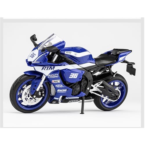 HUGGES 1 12 Für Yamaha R1 Motorrad Schiebe Legierung Spielzeug Auto Modell Dekoration 6,9 "Schreibtisch Dekoration Sammlung Memorial Jungen Mädchen(Blue) von HUGGES