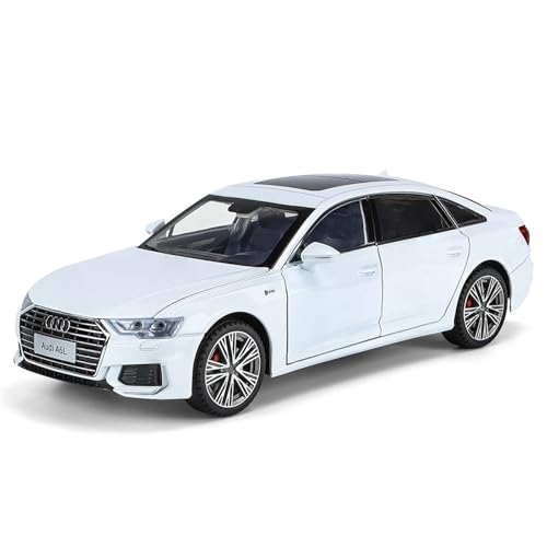 HUGGES 1 18 Für Audi A6L Legierung Auto Modell 28CM Dekorative Schreibtisch Ornamente Souvenir Spielzeug Sammlung Männer Jungen(White) von HUGGES