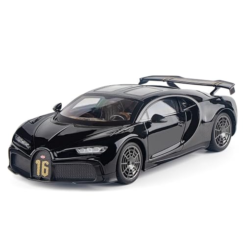 HUGGES 1 18 Für Bugatti Chiron Track Edition Supercar Simulation Legierung Auto Modell Dekoration Sammlung Gedenk Schreibtisch Ornamente Spielzeug Für Erwachsene(Black) von HUGGES