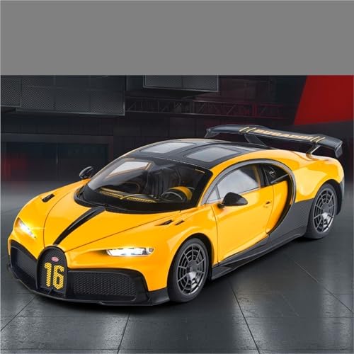 HUGGES 1 18 Für Bugatti Chiron Track Edition Supercar Simulation Legierung Auto Modell Dekoration Sammlung Gedenk Schreibtisch Ornamente Spielzeug Für Erwachsene(Yellow) von HUGGES