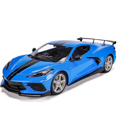 HUGGES 1 18 Für Chevrolet Corvette 2020 Modell Simulation Sportwagen Legierung Auto Modell Dekoration Sammlung Erinnerungsstücke Display Spielzeug Schreibtisch Für Männer Jungen(Blue) von HUGGES