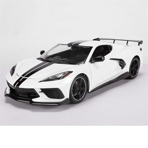 HUGGES 1 18 Für Chevrolet Corvette 2020 Modell Simulation Sportwagen Legierung Auto Modell Dekoration Sammlung Erinnerungsstücke Display Spielzeug Schreibtisch Für Männer Jungen(White) von HUGGES