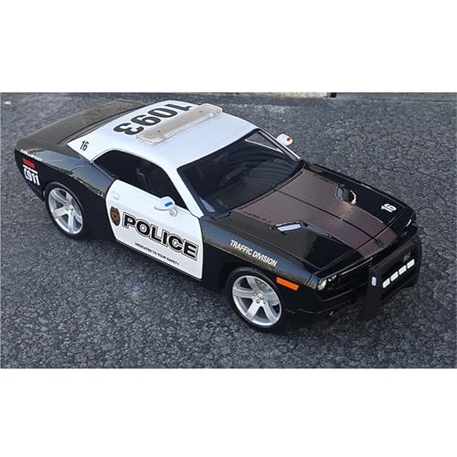 HUGGES 1 18 Für Dodge Concep Challenger American Muscle Polizeiauto Legierung Simulation Auto Modell Ornament 27 cm Dekorative Schreibtisch Sammlung Erwachsene Geschenke von HUGGES