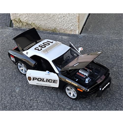 HUGGES 1 18 Für Dodge Concep Challenger American Muscle Polizeiauto Legierung Simulation Auto Modell Ornament 27 cm Dekorative Schreibtisch Sammlung Erwachsene Geschenke von HUGGES