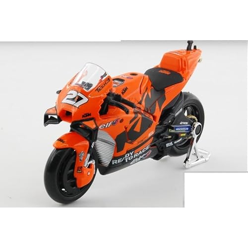 HUGGES 1 18 Für KTM 2021 Legierung Simulation Motorrad Modell Orange Dekoriert Schreibtisch Spielzeug Jungen Nr. 27 Fahrer von HUGGES