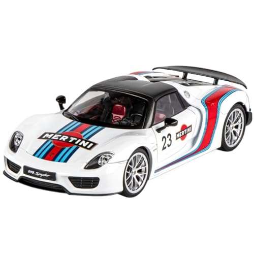 HUGGES 1 18 Für Porsche 918 Martini Lackiertes Legierungsautomodell 26CM Dekorative Schreibtischsammlung Gedenkspielzeug für Erwachsene(White) von HUGGES