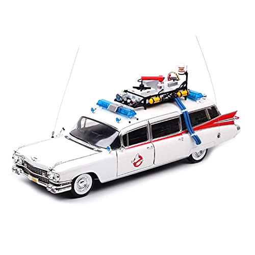 HUGGES 1 18 for Cadillac 1959 Ghostbusters Ecto-1 Simulation Legierung Auto Modell Sammlung Dekoration Geschenk Spielzeug Handwerk von HUGGES