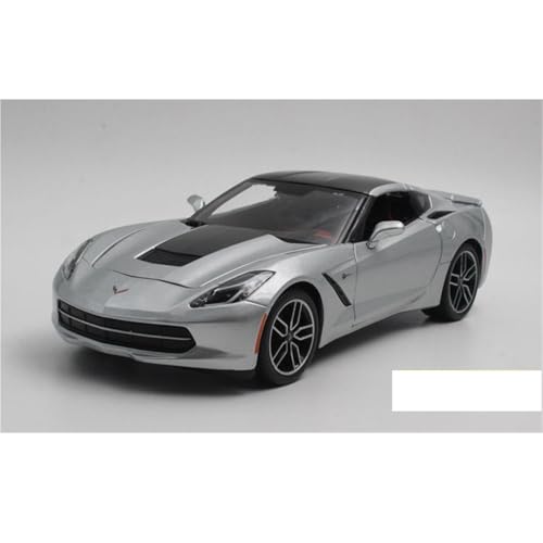 HUGGES 1 18 für den Chevrolet Corvette C7 Z51 Roadster 2014 Fine Edition Simulation Legierung Automodell Dekoration Sammlung Gedenkgeschenke für Erwachsene(Silver) von HUGGES