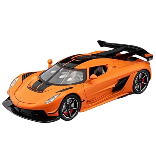 HUGGES 1 22 Fo Koenigsegg JESCO Sportwagenmodell aus Legierung, Ornamente, Spielzeuggeschenke, dekorierter Schreibtisch, 20 cm, Sammlung für Gedenken an die Jungen(Orange) von HUGGES