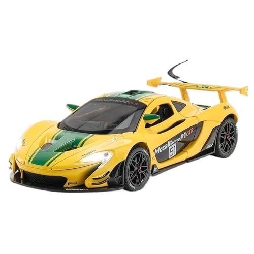 HUGGES 1 22 für McLaren P1 GTR Racing Legierung Auto Modell Simulation Schreibtisch Spielzeug Dekoration 21CM Sammlung Display Jungen(Yellow) von HUGGES