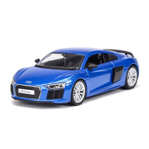 HUGGES 1 24 Für Audi R8 V10 Plus Sportwagen Legierung Diecast Pull Back Automodell (Blau) von HUGGES