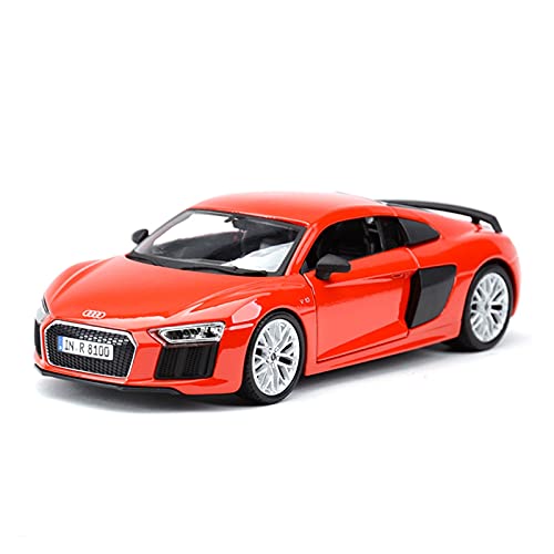 HUGGES 1 24 Für Audi R8 V10 Plus Sportwagen Legierung Diecast Pull Back Automodell (Rot) von HUGGES