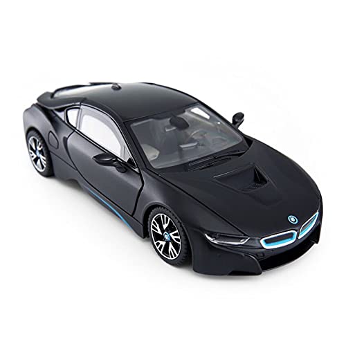 HUGGES 1 24 Für BMW I8 Alloy Diecast Simulation Sportwagen Spielzeugmodell Mit Sound Und Licht Für Jungen Geschenksammlung(Schwarz) von HUGGES