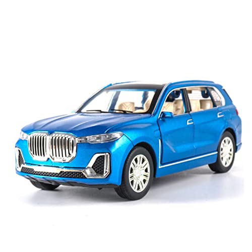 HUGGES 1 24 Für BMW X7 SUV Diecast High Simulation Zinklegierung Automodell Geschäftsgeschenk(Blau) von HUGGES