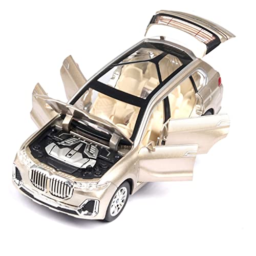 HUGGES 1 24 Für BMW X7 SUV Diecast High Simulation Zinklegierung Automodell Geschäftsgeschenk(Metallic) von HUGGES