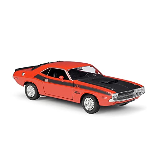 HUGGES 1 24 Für Dodge Challenger Alloy Diecast Pull Back Spielzeugautomodell Als Geschenk Handarbeit Für Jungen Erwachsene(Rot) von HUGGES