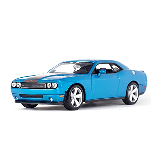 HUGGES 1 24 Für Dodge Challenger Srt8 Alloy Diecast Pull Back Automodell Mit Soundlicht Als Werbegeschenk(Blau) von HUGGES