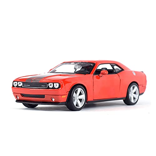 HUGGES 1 24 Für Dodge Challenger Srt8 Alloy Diecast Pull Back Automodell Mit Soundlicht Als Werbegeschenk(Rot) von HUGGES