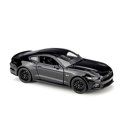 HUGGES 1 24 Für Ford Mustang GT Klassisches Modellauto Metall Sportwagen Legierung Spielzeugauto Für Kindergeschenke Sammlung(Schwarz) von HUGGES