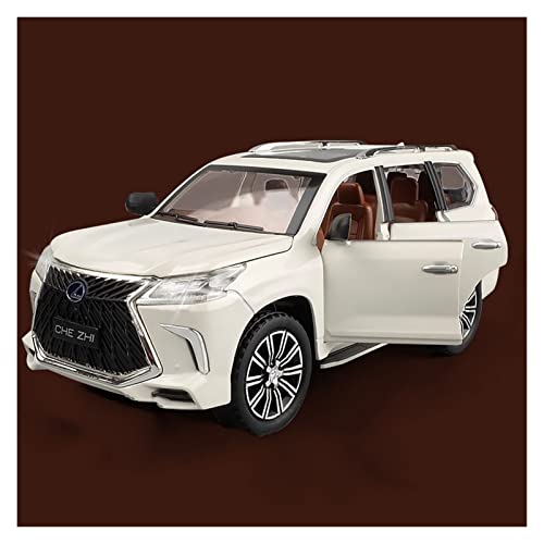 HUGGES 1 24 Für Lexus LXS70 Simulation Legierung Geländewagen Modell Diecast Vehicle Toys Collection Kids Gift Display(Weiß) von HUGGES