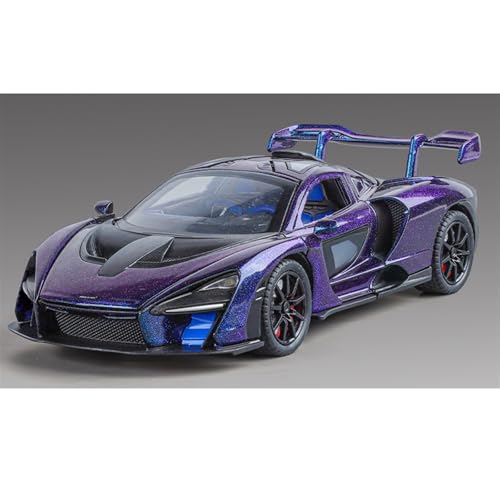 HUGGES 1 24 Für McLaren Senna Supercar Simulation Legierung Auto Modell Sammlung Display Dekoriert Schreibtisch 20CM Orange Jungen Männer(Purple) von HUGGES