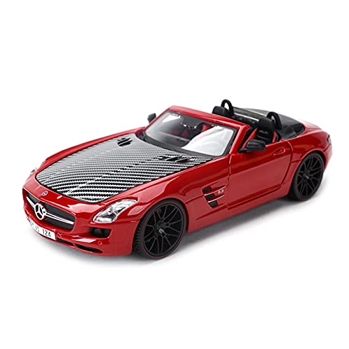 HUGGES 1 24 Für Mercedes Benz SLS AMG Roadster Sportwagen Hohe Simulation Legierung Automodell Für Erwachsene Geschenk(Rot) von HUGGES