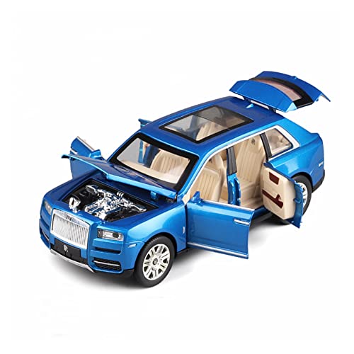 HUGGES 1 24 Für Rolls Royce Cullinan Metalllegierung Diecast Pull Back Automodell Für Display Ornamente(Blau) von HUGGES