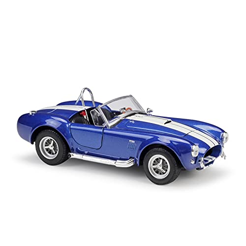 HUGGES 1 24 Für Shelby Cobra 427 S-C Retro Auto Legierung Diecast Pull Back Automodell Für Display Ornamente(Blau) von HUGGES