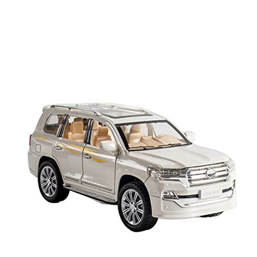 HUGGES 1 24 Für Toyota Land Cruiser SUV Automodell Legierung Druckguss Geländewagen Metallspielzeug Geschenk(Weiß) von HUGGES