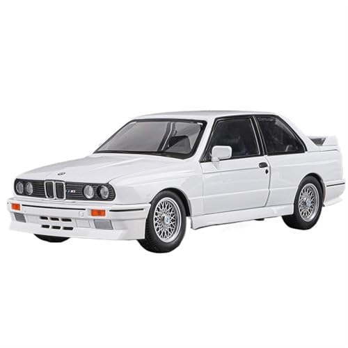 HUGGES 1 24 für BMW M3 Vintage Legierung Sportwagen Modell Trim 20CM Sammlung Display Spielzeug Schreibtisch für Männer Jungen(White) von HUGGES