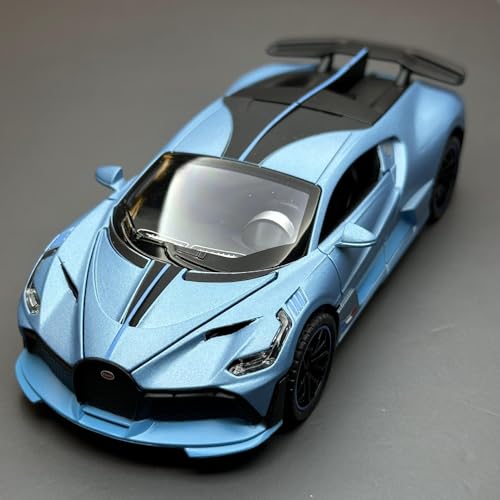 HUGGES 1 32 Für Bugatti Divo Supercar Legierung Auto Modell 15CM Verziert Schreibtisch Ornamente Souvenir Spielzeug Sammlung Jungen(Blue) von HUGGES