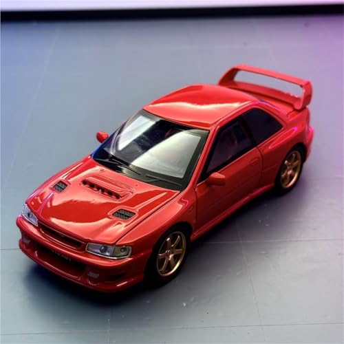 HUGGES 1 32 Für Subaru Impreza Rennwagenmodell Legierung Red Ribbon Display Tisch dekoriert 5,7 "Schreibtisch Spielzeug Sammlung Memorial Display Jungen von HUGGES