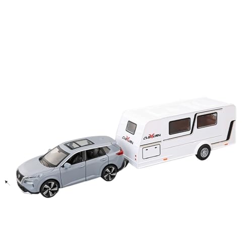 HUGGES 1 32 für Nissan Jijun Trailer RV Simulation Legierung Auto Modell Dekoration Sammlung Souvenir Schreibtisch Dekoration Spielzeug Jungen(Gray) von HUGGES